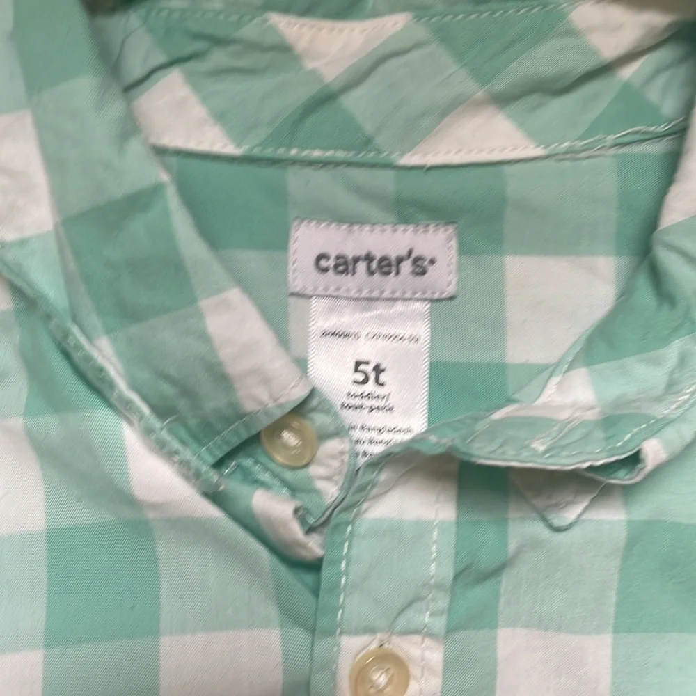 5T Carters Plaid Lons sleeve button down